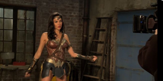 Wonder Woman on set