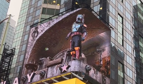 The Book of Boba Fett Optical Illusion Billboard Drops Jaws at Times Square