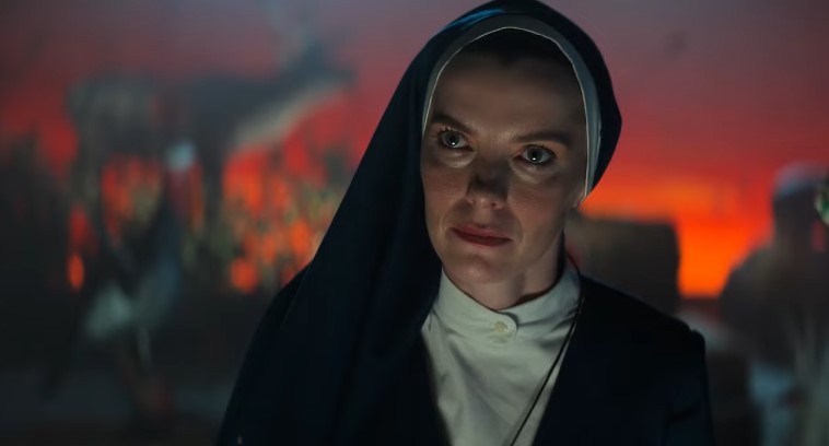15 Betty Gilpin Mrs. Davis Betty Gilpin is a Nun that Defies Technology in Crazy Trailer for Mrs. Davis